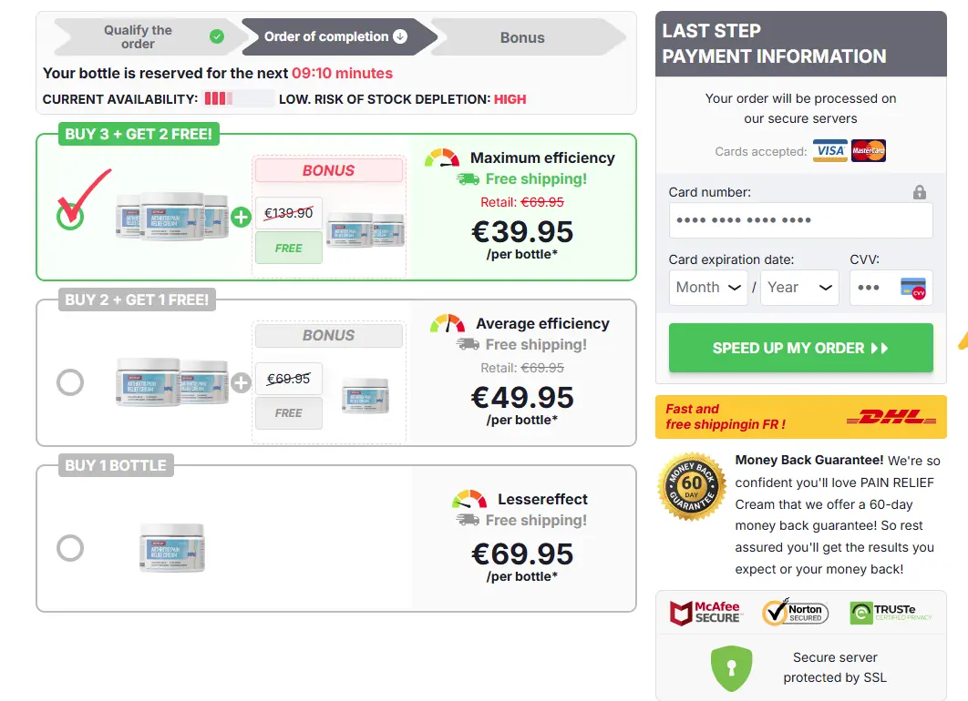  Arthricare Cream Order Page